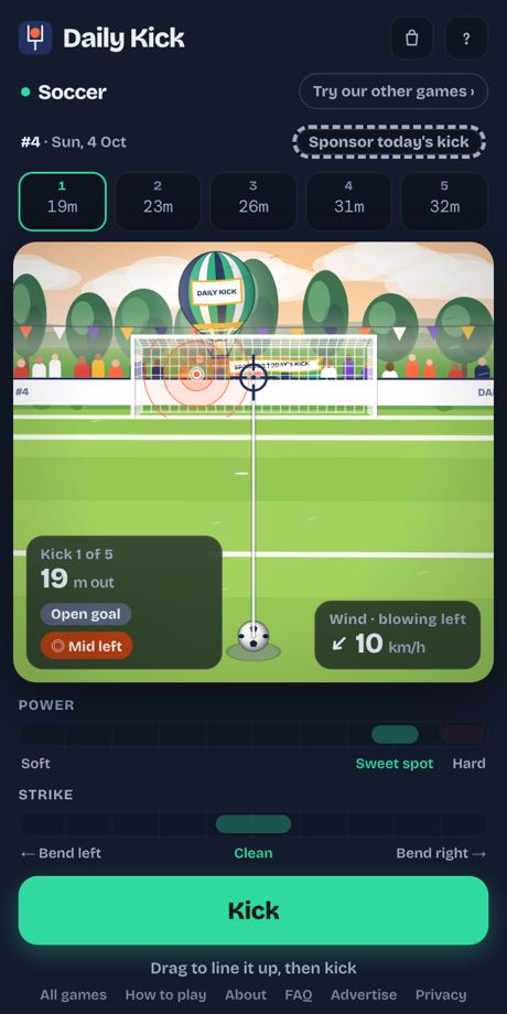 The soccer game on a phone